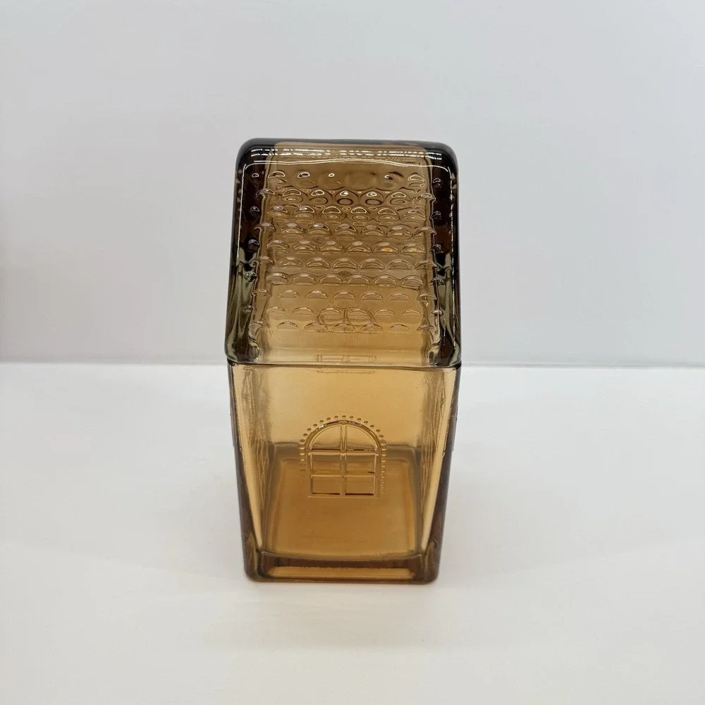Target Amber Glass Gingerbread House Canister Cookie Jar Kitchen Home Decor Set